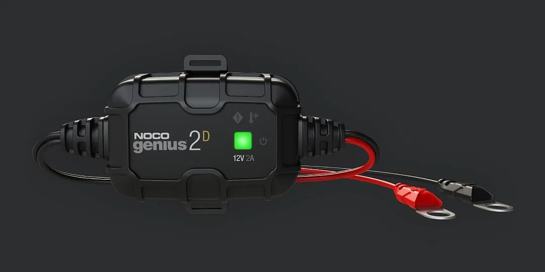 GENIUS2D – NOCO Battery Charger, For 12 Volt Batteries 120 Volt To 240 Volt AC/ 50 To 60 Hz 2 Amp Charging Current Di...